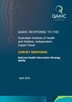 QAIHC submission to the Australian Institute of Health and Welfare, Independent Expert Panel Survey Response - National Health Information Strategy