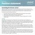 QAIHC Position Statement - Breast Cancer Screening